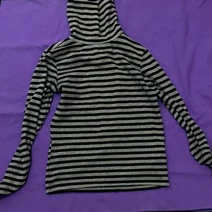Zara Black and Grey Striped Turtleneck